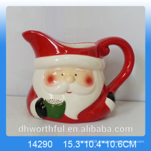 Kitchenware ceramic milk jug with santa figurine